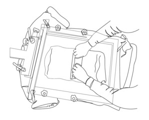 person screen printing