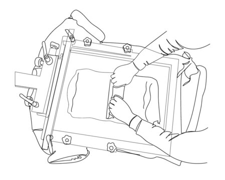 person screen printing