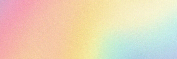Abstract pastel holographic blurred grainy gradient banner background texture. Colorful digital grain soft noise effect pattern. Lo-fi multicolor vintage retro design.