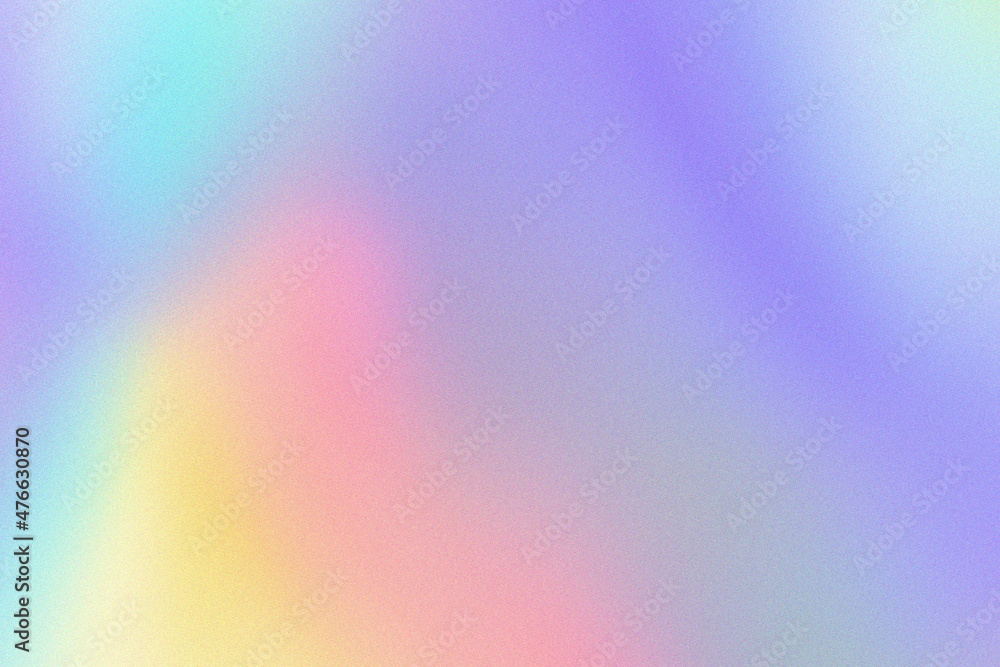 Aufkleber Abstract pastel holographic blurred grainy gradient background texture. Colorful digital grain soft noise effect pattern. Lo-fi multicolor vintage retro design.