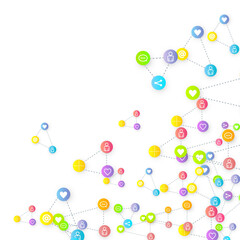 Social media marketing icons internet tags target