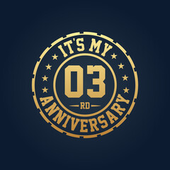 Fototapeta premium It's my 3rd Anniversary, 3rd Wedding Anniversary celebration