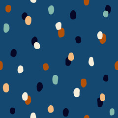 Seamless colorful polka dot pattern. Vector abstract background with hand drawn spots.