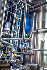 Large industrial pipes in a thermal power plant