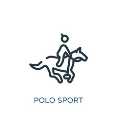 Fototapeta na wymiar polo sport thin line icon. polo, collection linear icons from sports concept isolated outline sign. Vector illustration symbol element for web design and apps..