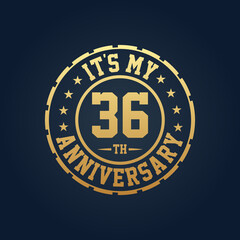 Fototapeta premium It's my 36th Anniversary, 36th Wedding Anniversary celebration