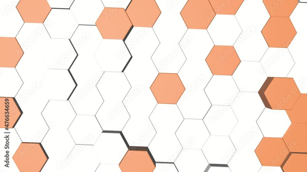 Poster smooth skin after replacing damaged tissues - skin regeneration - 3d hexagonal skin set - macro, ani