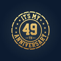 Fototapeta premium It's my 49th Anniversary, 49th Wedding Anniversary celebration