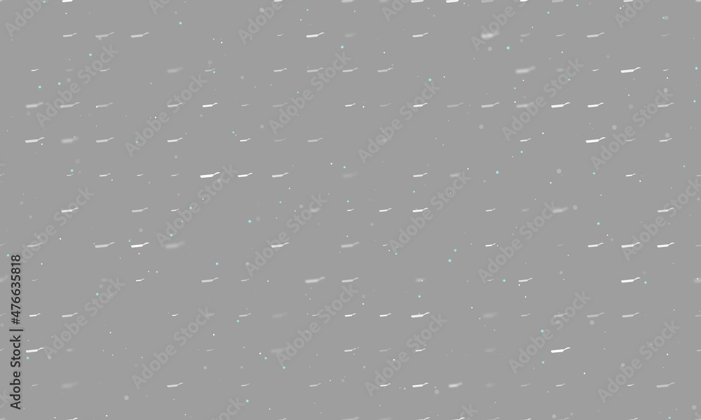 Poster seamless background pattern of evenly spaced white pan symbols of different sizes and opacity. vecto