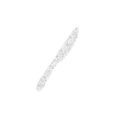 The kitchen knife symbol filled with black dots. Pointillism style. Vector illustration on white background