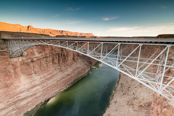 Obraz premium Wonderful view of the Colorado River from the Navajo Bridge at Marble Canyon, a few miles away from Page, Arizona, USA