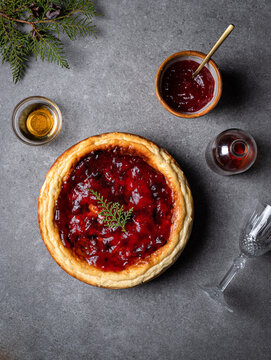 Appetizing homemade cheesecake placed on table
