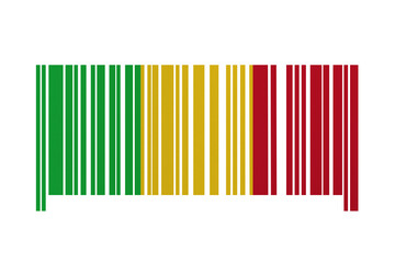 World countries. Bar code decorative on white background. Made in Mali