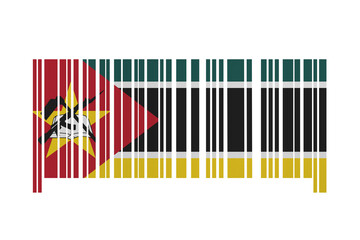 Fototapeta na wymiar World countries. Bar code decorative on white background. Made in Mozambique