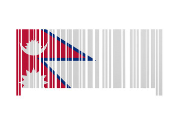 World countries. Bar code decorative on white background. Made in Nepal