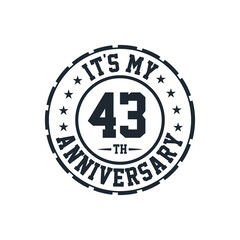 Fototapeta premium 43rd Wedding Anniversary celebration It's my 43rd Anniversary