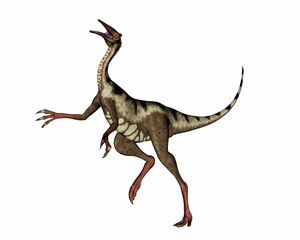 Pelecanimimus dinosaur walking and roaring - 3D render
