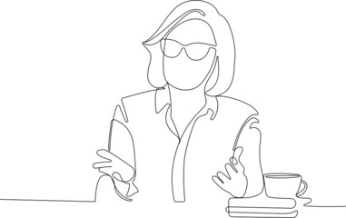 Continuous line drawing of loan officer negotiating with bank client about credit application business entities parties. One continuous line is the concept. Vector illustration