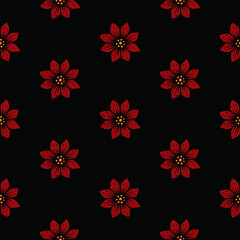 Original vector seamless pattern of flowers in vintage style. A design element.