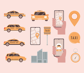 icons set taxi