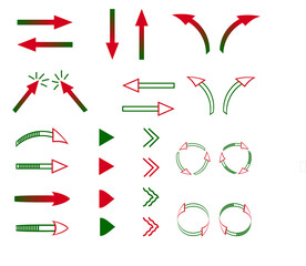 Colored arrows icons for work, business and life.