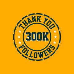 Thank you 300000 Followers celebration, Greeting card for 300k social followers.