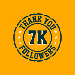 Thank you 7000 Followers celebration, Greeting card for 7k social followers.