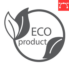 ECO product glyph icon, healthy and eco friendly, eco product vector icon, vector graphics, editable stroke solid sign, eps 10.