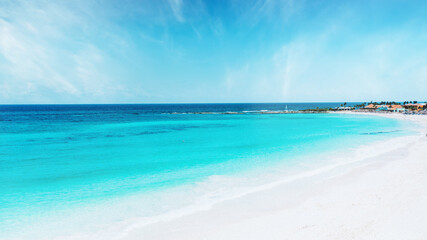 amazing tropical beach at the Caribbean Sea, Cancun, Mexico