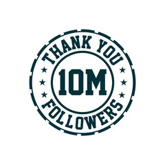 Thank you 10m Followers celebration, Greeting card for 10000000 social followers.