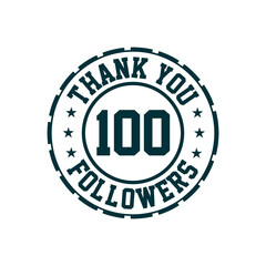 Thank you 100 Followers celebration, Greeting card for social media followers.
