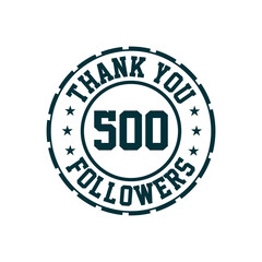 Thank you 500 Followers celebration, Greeting card for social media followers.