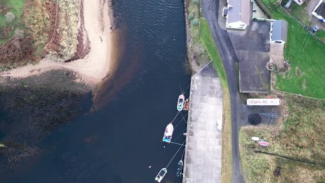 Aerial view of the village Inver in County Donegal - Ireland.