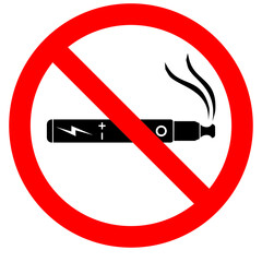 No electronic cigarette sign vector illustration on white background