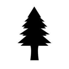 Pine tree Black vector icon on white background