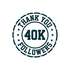 Thank you 40k Followers celebration, Greeting card for 40000 social followers.