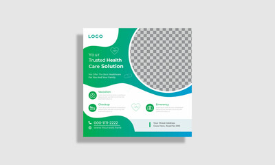 Medical and healthcare social media post template.