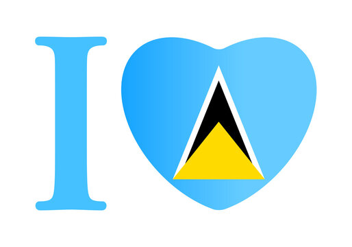 I love Saint Lucia. Postcard or banner. Vector, illustration