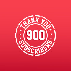 Thank you 900 Subscribers celebration, Greeting card for social networks.