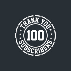 Thank you 100 Subscribers celebration, Greeting card for social networks.