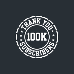 Thank you 100000 Subscribers celebration, Greeting card for 100k social Subscribers.