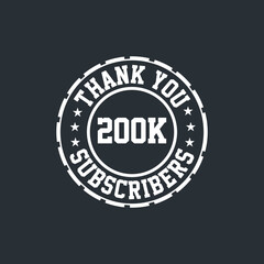 Fototapeta na wymiar Thank you 200000 Subscribers celebration, Greeting card for 200k social Subscribers.