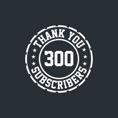 Thank you 300 Subscribers celebration, Greeting card for social networks.