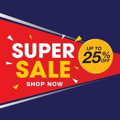Super Sale banner vector template design