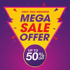 Mega Sale banner vector template design