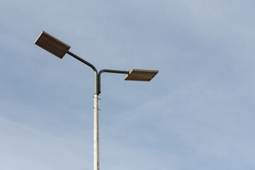 Street lamp. A modern street LED lighting pole. Modern LED lighting for streets and roads.
