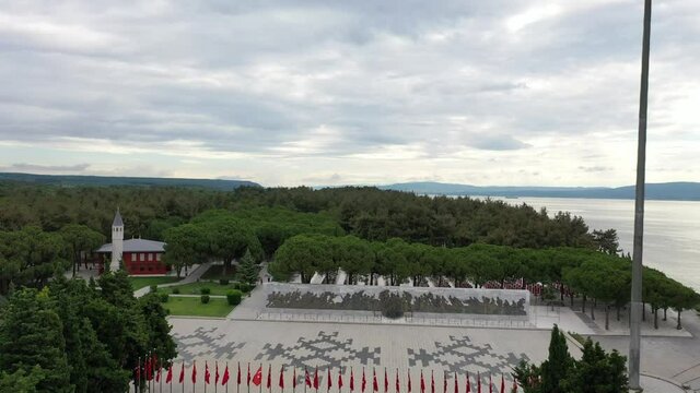 The &Ccedil;anakkale Martyrs' Memorial is a war memorial commemorating the service of about 253,000 Turkish soldiers who participated in the Battle of Gallipoli.