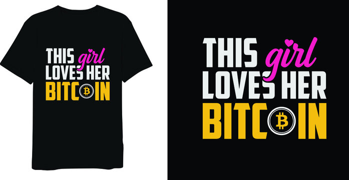 bitcoin logo t shirt design graphic vector