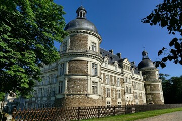 Fototapeta na wymiar Le château de Serrant vu depuis le parc