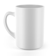 White ceramic mug. Isolated on a white. 3D render